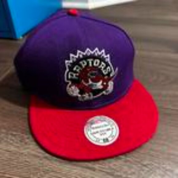 Mitchell & Ness Toronto Raptors Snapback Hat Purple Red Vintage - Picture 6 of 6